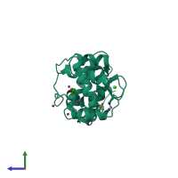 PDB entry 1v1f coloured by chain, side view.