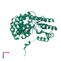PDB entry 1v2d coloured by chain, top view.