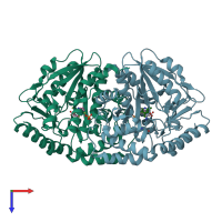 PDB entry 1v2f coloured by chain, top view.