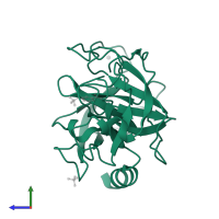 Serine protease 1 in PDB entry 1v2u, assembly 1, side view.