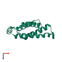 PDB entry 1v2z coloured by chain, top view.