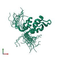 PDB entry 1v32 coloured by chain, ensemble of 20 models, front view.