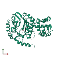 PDB entry 1v33 coloured by chain, front view.