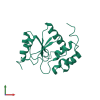 PDB entry 1v3a coloured by chain, front view.