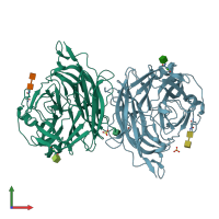 PDB entry 1v3b coloured by chain, front view.