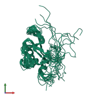 PDB entry 1v3f coloured by chain, ensemble of 20 models, front view.