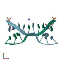 PDB entry 1v3n coloured by chain, front view.