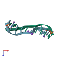 PDB entry 1v3p coloured by chain, top view.