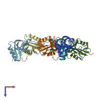 PDB entry 1v4l coloured by chain, top view.