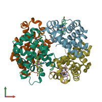 PDB entry 1v4u coloured by chain, front view.