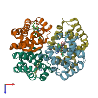 PDB entry 1v4u coloured by chain, top view.