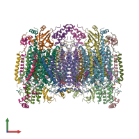 PDB entry 1v54 coloured by chain, front view.