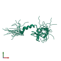PDB entry 1v5n coloured by chain, ensemble of 20 models, front view.