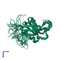 PDB 1v5u coloured by chain and viewed from the top.