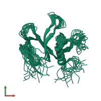 PDB entry 1v61 coloured by chain, ensemble of 20 models, front view.