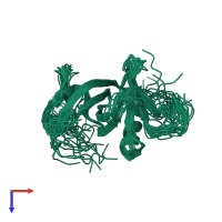 PDB entry 1v61 coloured by chain, ensemble of 20 models, top view.