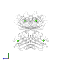 CALCIUM ION in PDB entry 1v6k, assembly 1, side view.