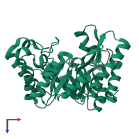 PDB entry 1v6y coloured by chain, top view.