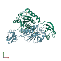 PDB entry 1v6z coloured by chain, front view.