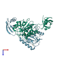 PDB entry 1v6z coloured by chain, top view.