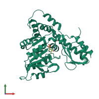 PDB entry 1v72 coloured by chain, front view.