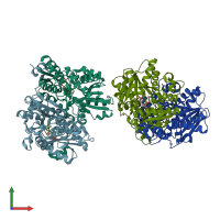 PDB entry 1v7c coloured by chain, front view.