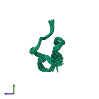 PDB entry 1v7f coloured by chain, ensemble of 25 models, side view.