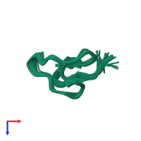 PDB entry 1v7f coloured by chain, ensemble of 25 models, top view.