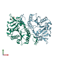 PDB entry 1v82 coloured by chain, front view.