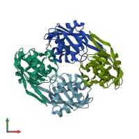 PDB entry 1v8c coloured by chain, front view.