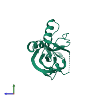 PDB entry 1v8i coloured by chain, side view.