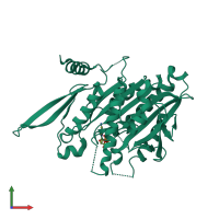PDB entry 1v8j coloured by chain, front view.