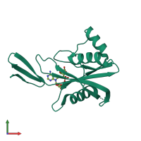 PDB entry 1v8l coloured by chain, front view.