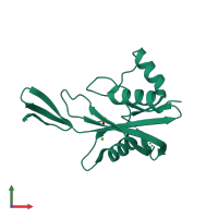 PDB entry 1v8u coloured by chain, front view.