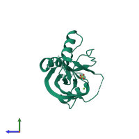 PDB entry 1v8u coloured by chain, side view.