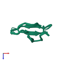 PDB entry 1v91 coloured by chain, ensemble of 20 models, top view.