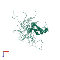 PDB entry 1v9j coloured by chain, ensemble of 20 models, top view.