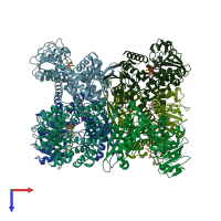 PDB entry 1v9l coloured by chain, top view.