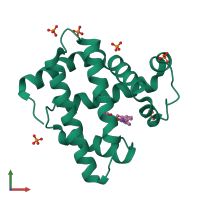 PDB entry 1v9q coloured by chain, front view.