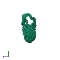 PDB entry 1va2 coloured by chain, ensemble of 31 models, side view.