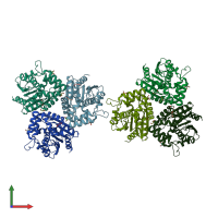 PDB entry 1va4 coloured by chain, front view.