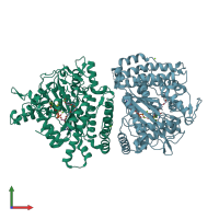 PDB entry 1va6 coloured by chain, front view.