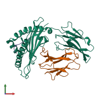 Hetero trimeric assembly 1 of PDB entry 1vad coloured by chemically distinct molecules, front view.