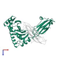 H-2 class I histocompatibility antigen, K-B alpha chain in PDB entry 1vad, assembly 1, top view.