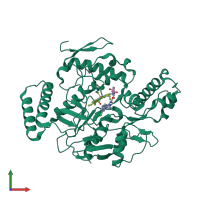 PDB entry 1vag coloured by chain, front view.