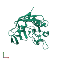 Monomeric assembly 1 of PDB entry 1vai coloured by chemically distinct molecules, front view.