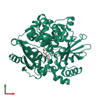 PDB entry 1vb3 coloured by chain, front view.