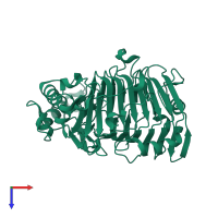 PDB entry 1vbl coloured by chain, top view.