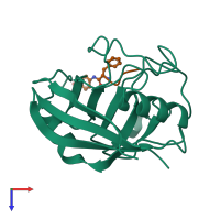 PDB entry 1vbs coloured by chain, top view.