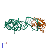 PDB entry 1vbx coloured by chain, top view.